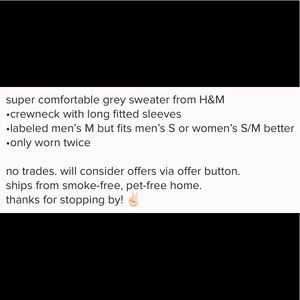 H&M Sweaters - H&M Unisex Crewneck Sweater H&M Sweaters - H&M Unisex Crewneck Sweater